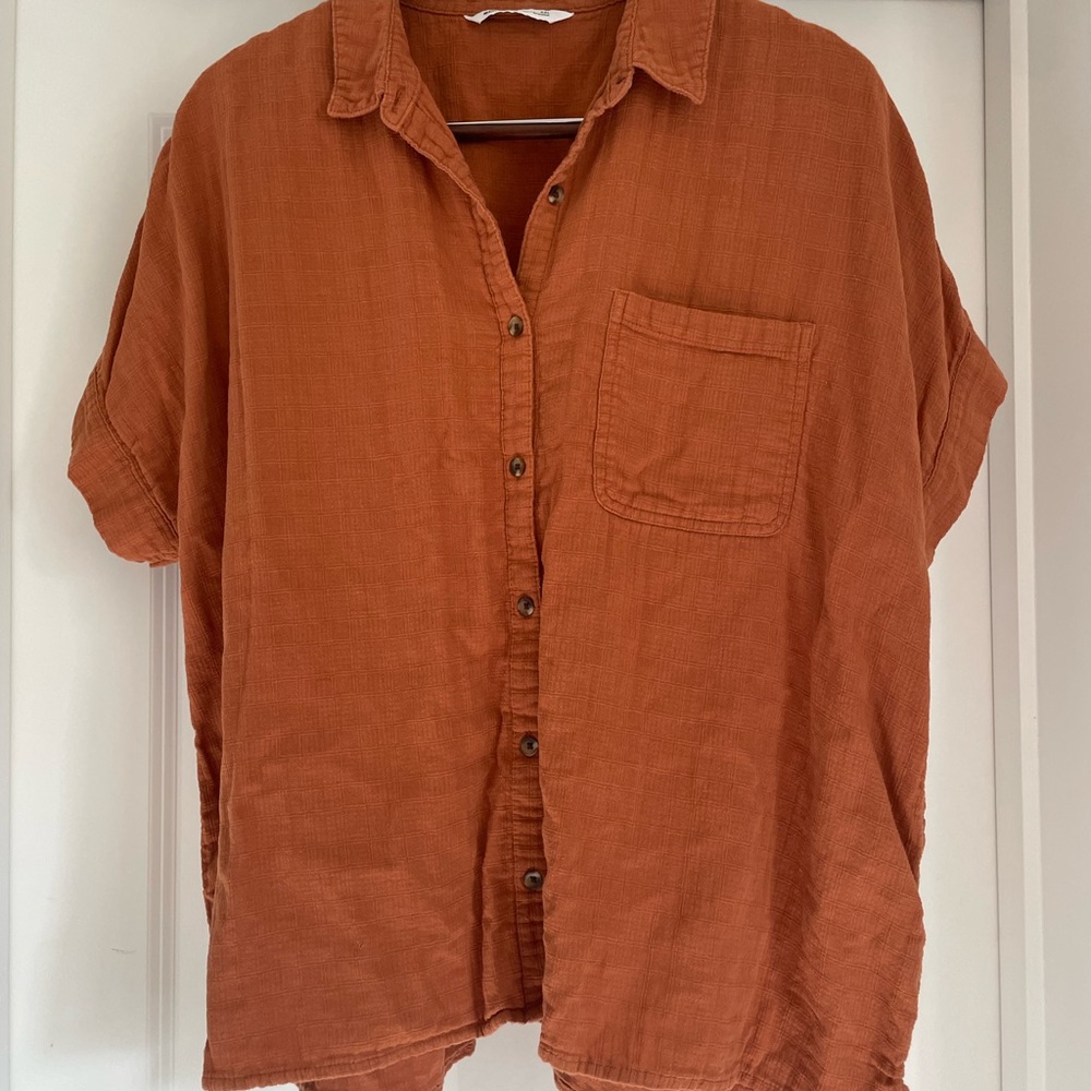Sonoma Rust Casual Button Down Shirt